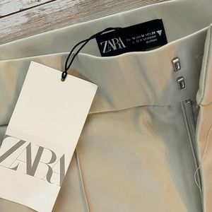 Zara faux leather pants in cream. New with tags.